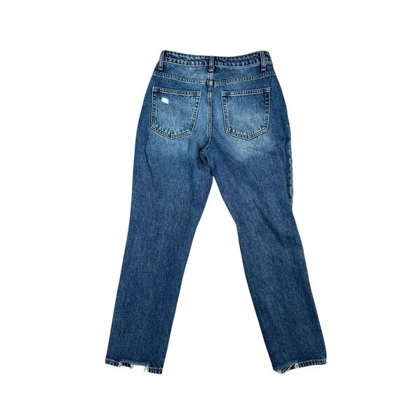 vervet blue jeans hart distressed mom jeans ripped medium wash straight leg 25 - Picture 3 of 13